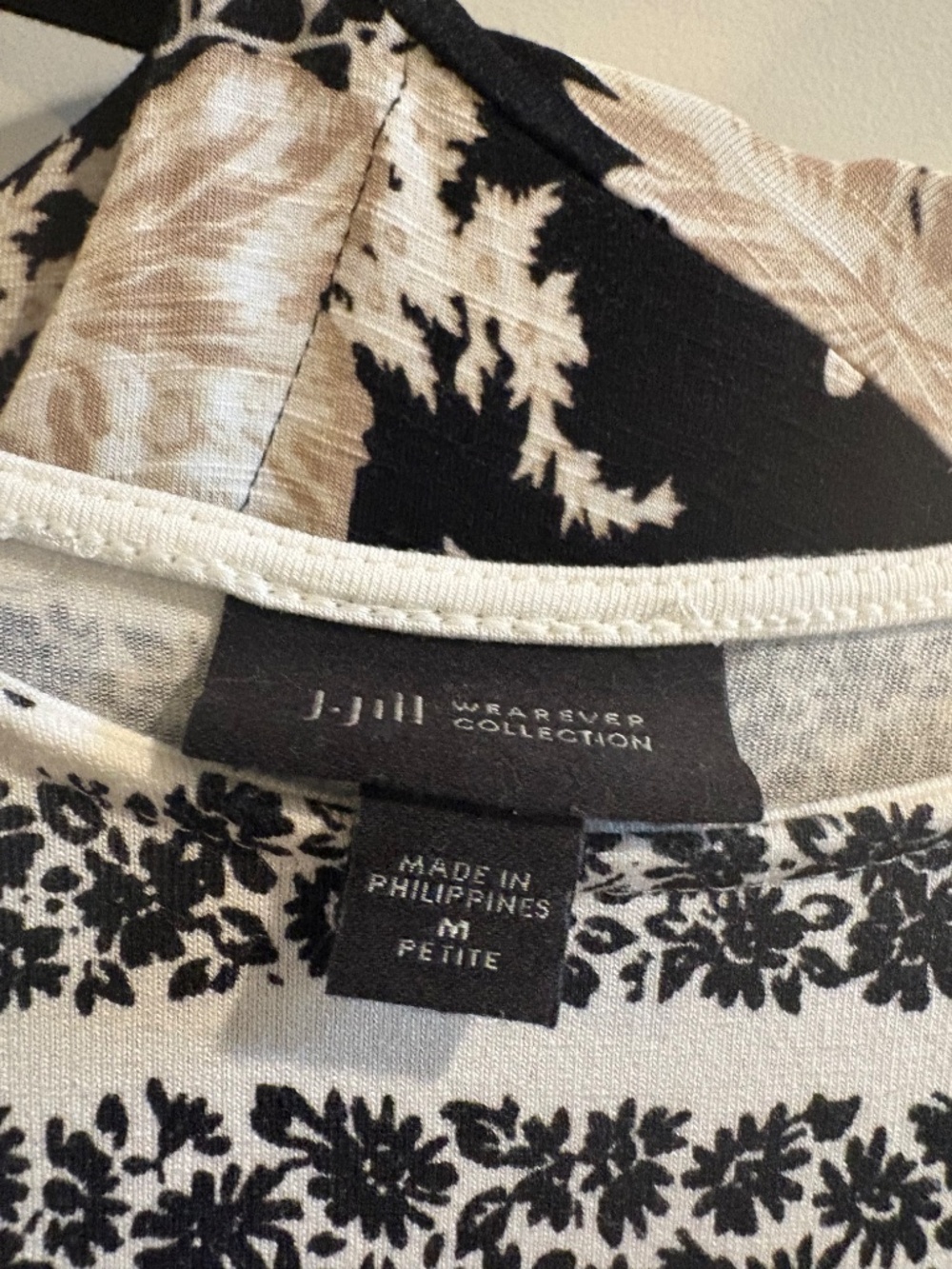 J Jill medium petite bundle, black/cream/white dress and tee - Picture 2 of 5